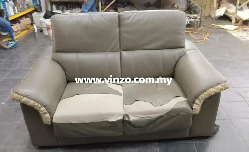 Sofa before restoration, project 08
